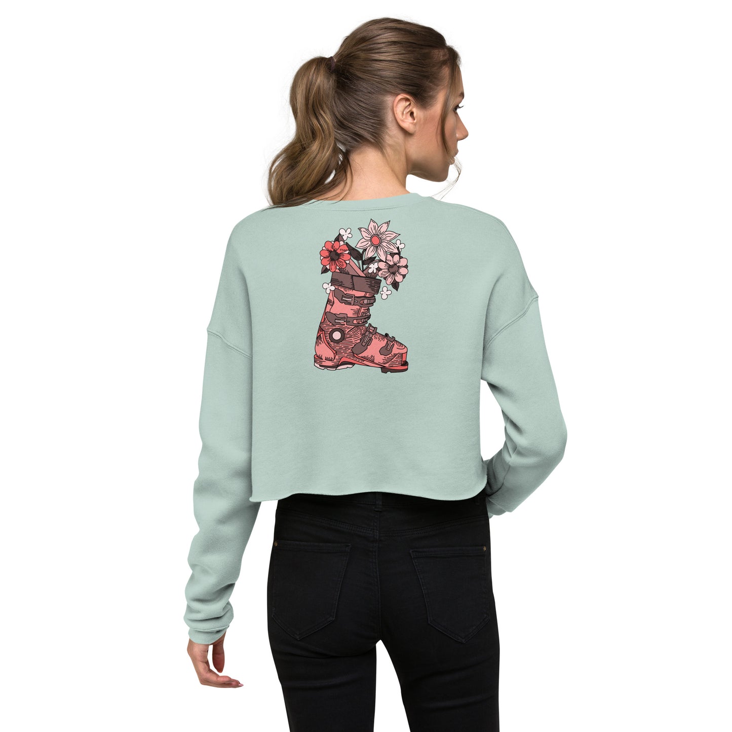 Stay Planted Pink Crop Sweatshirt
