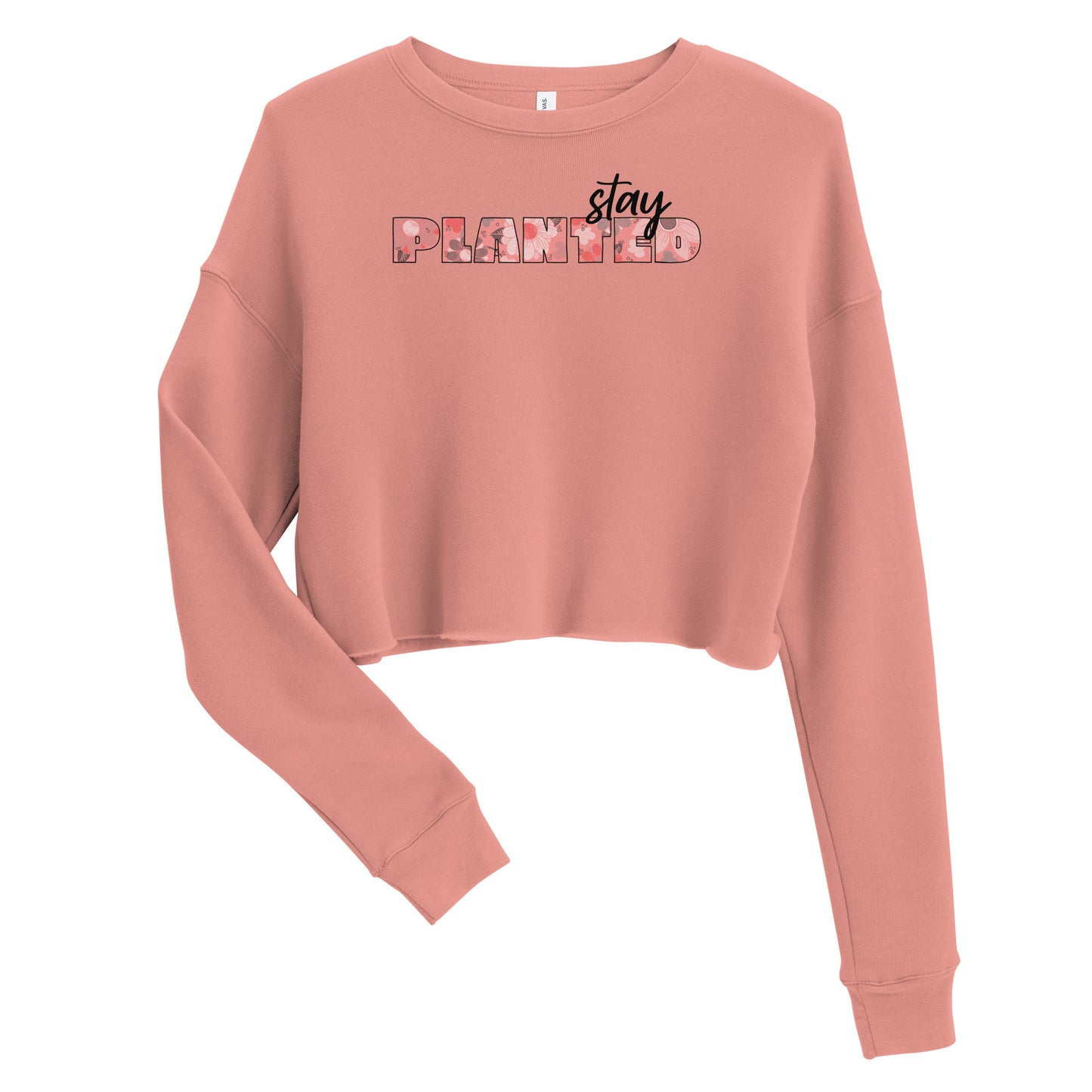 Stay Planted Pink Crop Sweatshirt