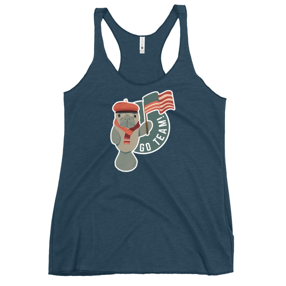Manatee in Paris Women's Racerback Tank