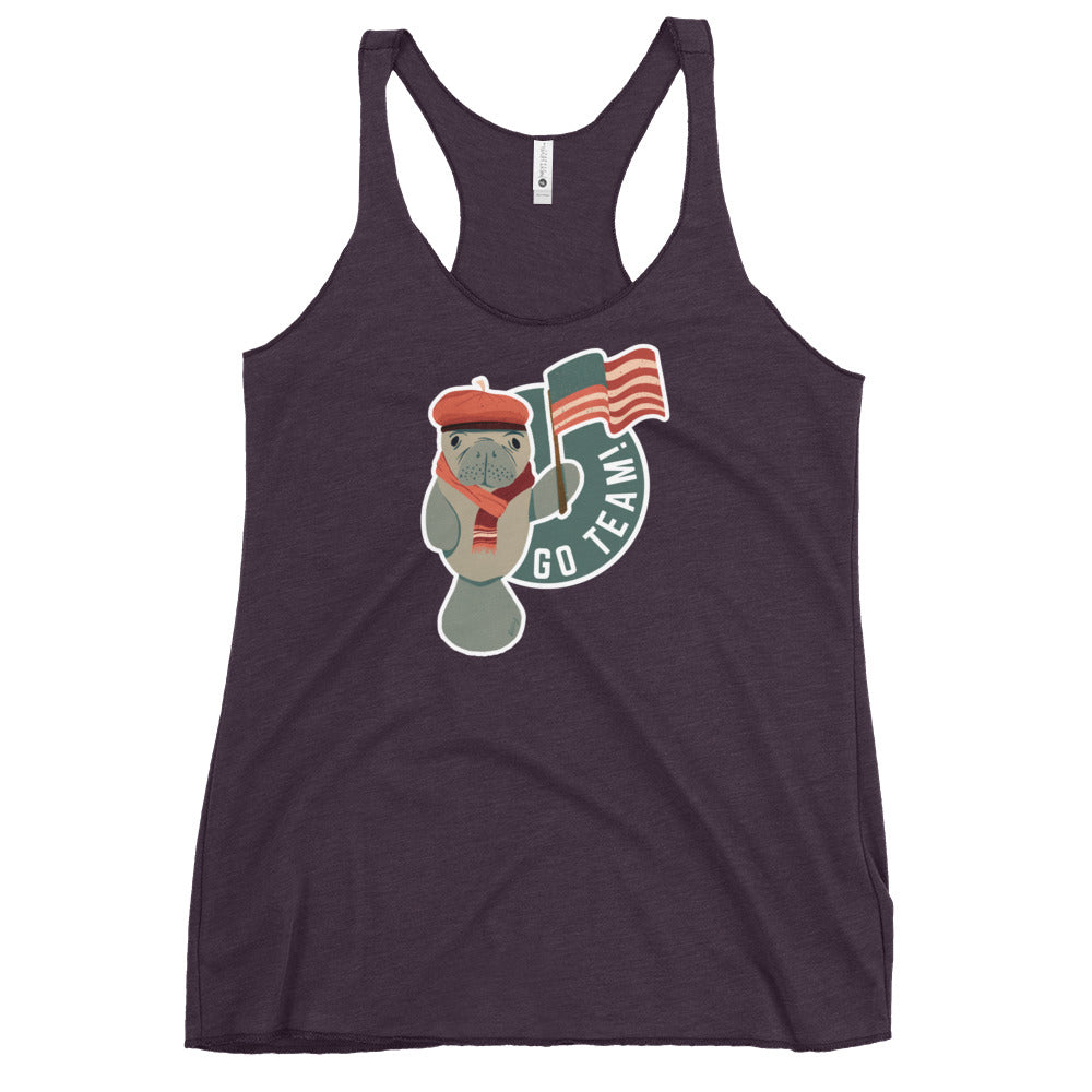 Manatee in Paris Women's Racerback Tank