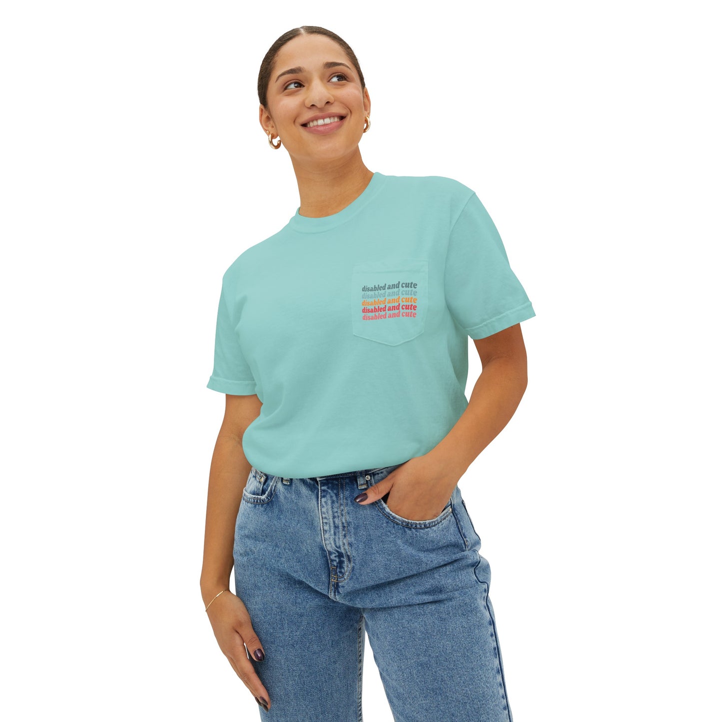 Disabled and Cute Unisex Garment-Dyed Pocket T-Shirt