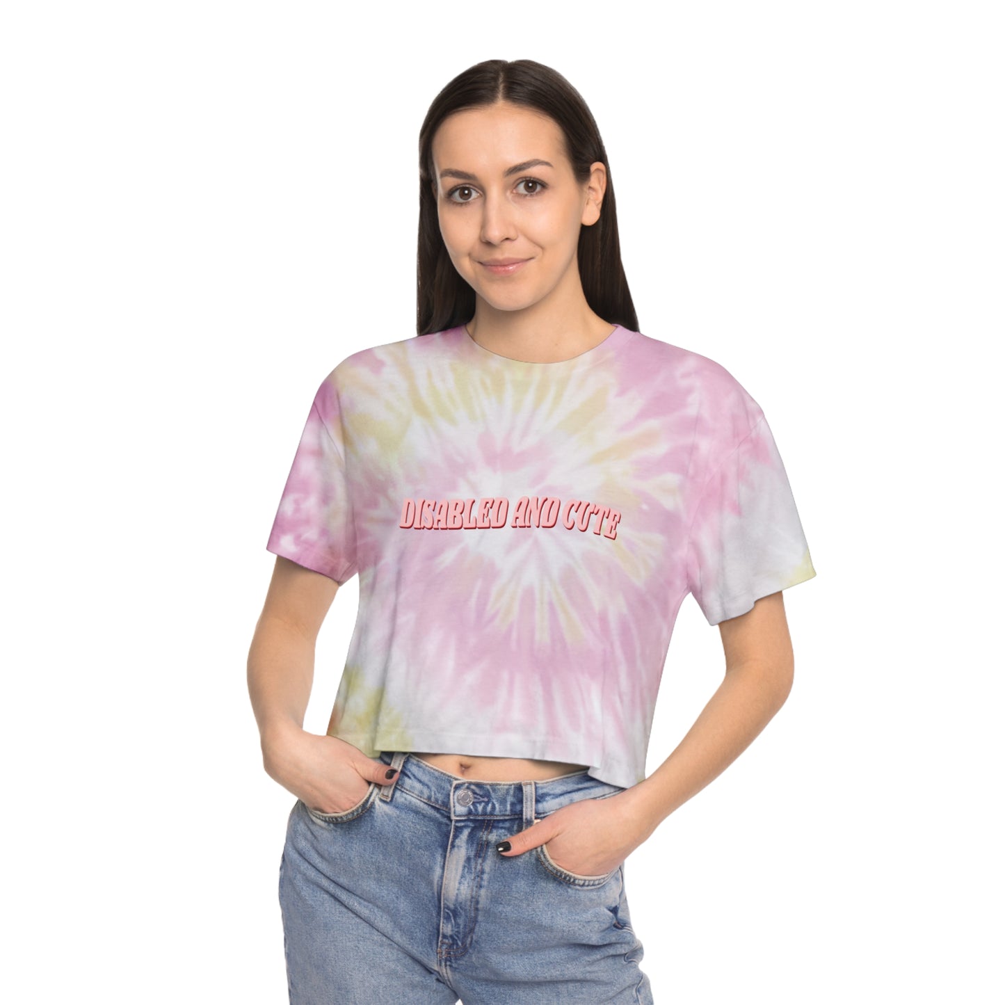 Disabled and Cute Women's Tie-Dye Crop Tee