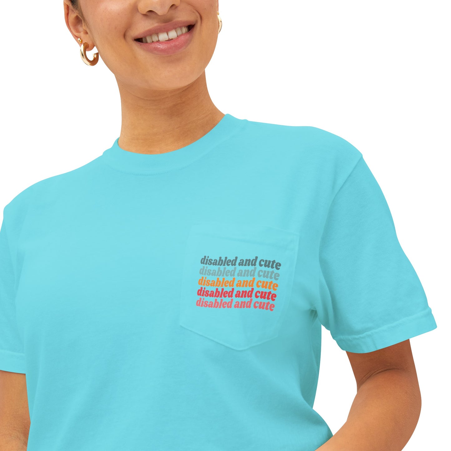 Disabled and Cute Unisex Garment-Dyed Pocket T-Shirt