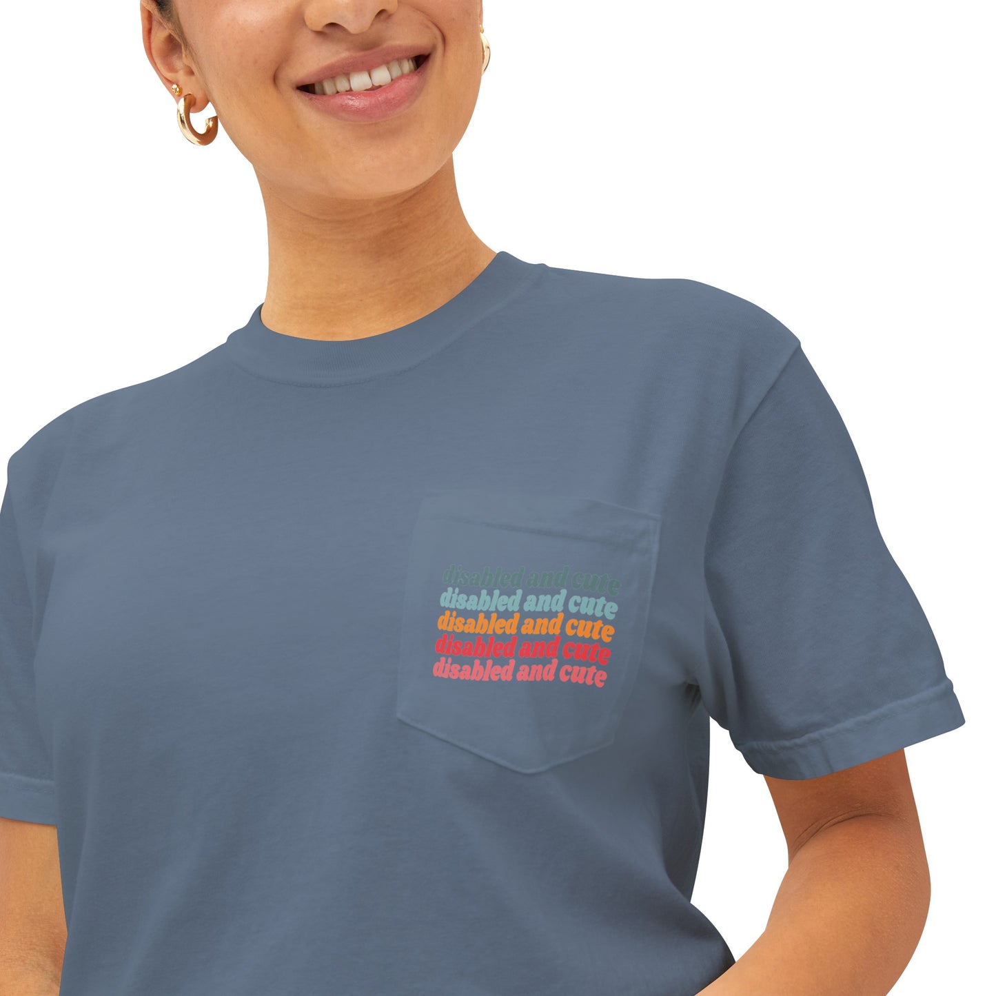 Disabled and Cute Unisex Garment-Dyed Pocket T-Shirt