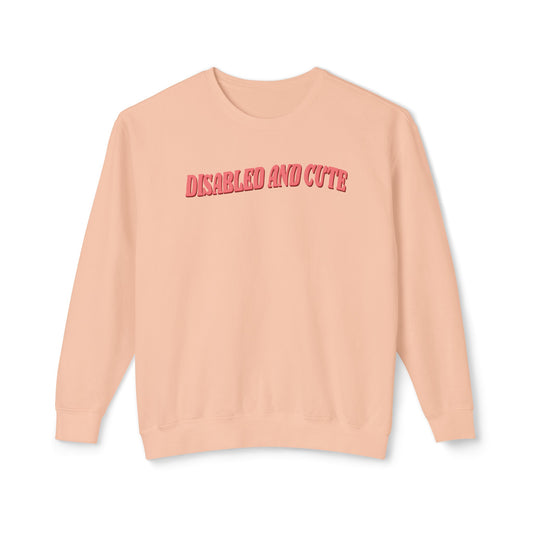 Disabled and Cute Unisex Lightweight Crewneck Sweatshirt