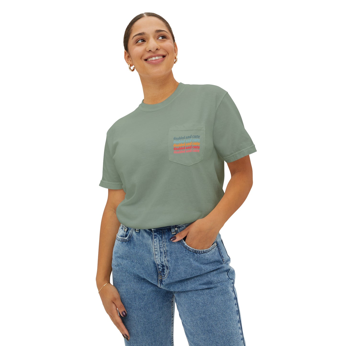 Disabled and Cute Unisex Garment-Dyed Pocket T-Shirt