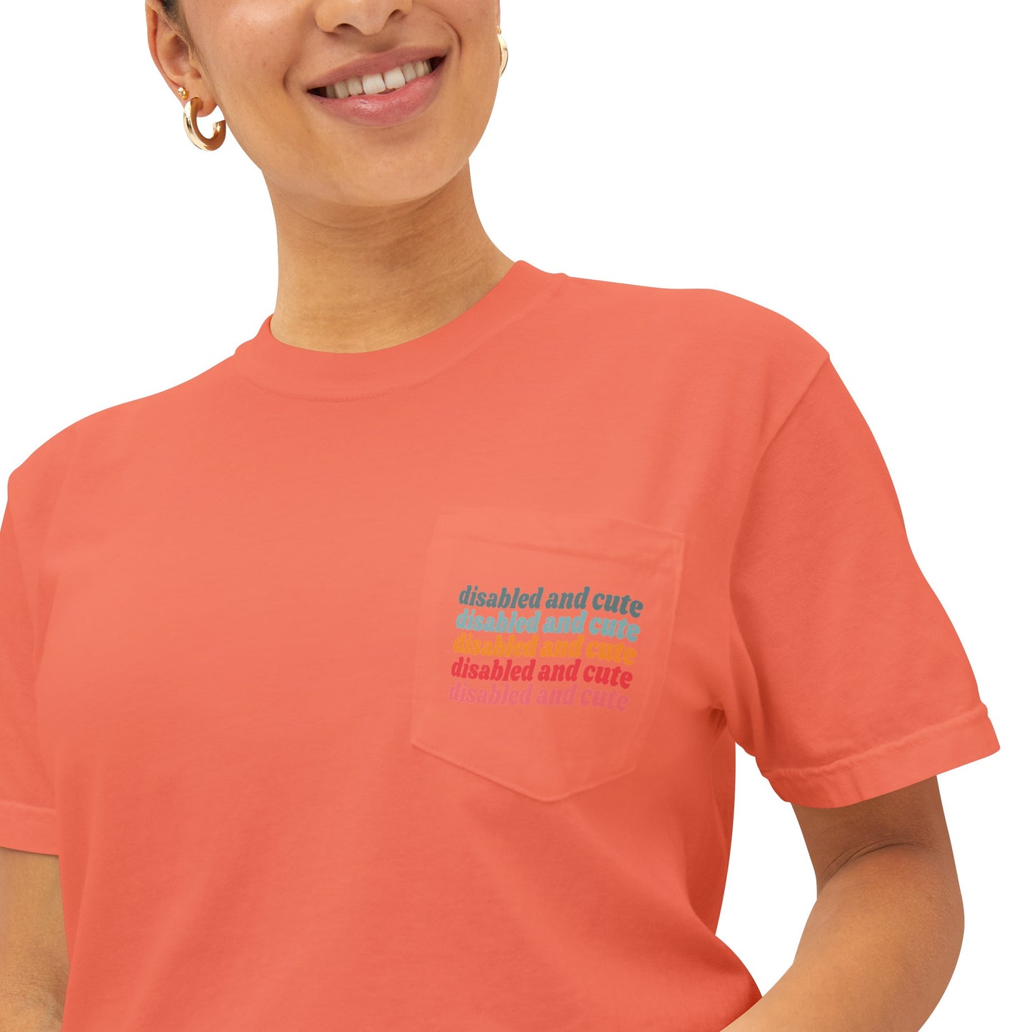 Disabled and Cute Unisex Garment-Dyed Pocket T-Shirt