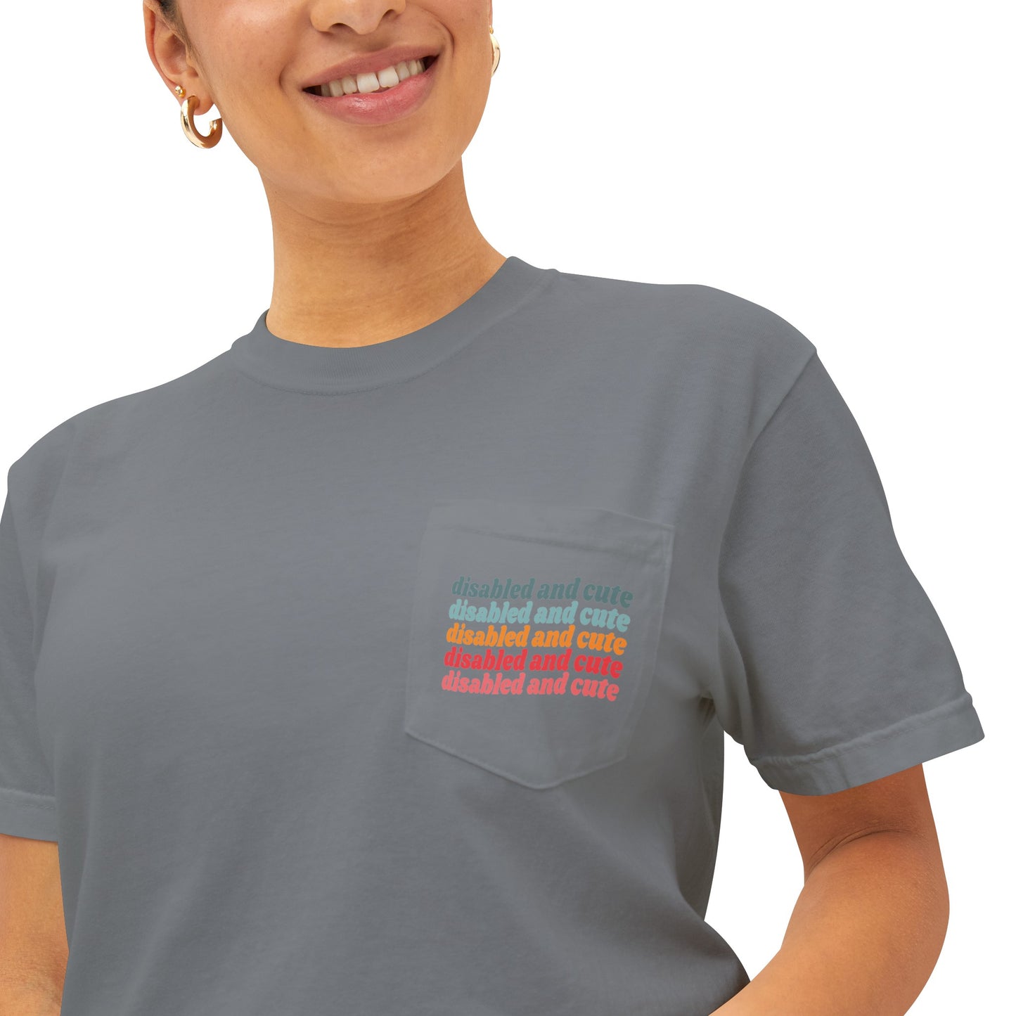 Disabled and Cute Unisex Garment-Dyed Pocket T-Shirt