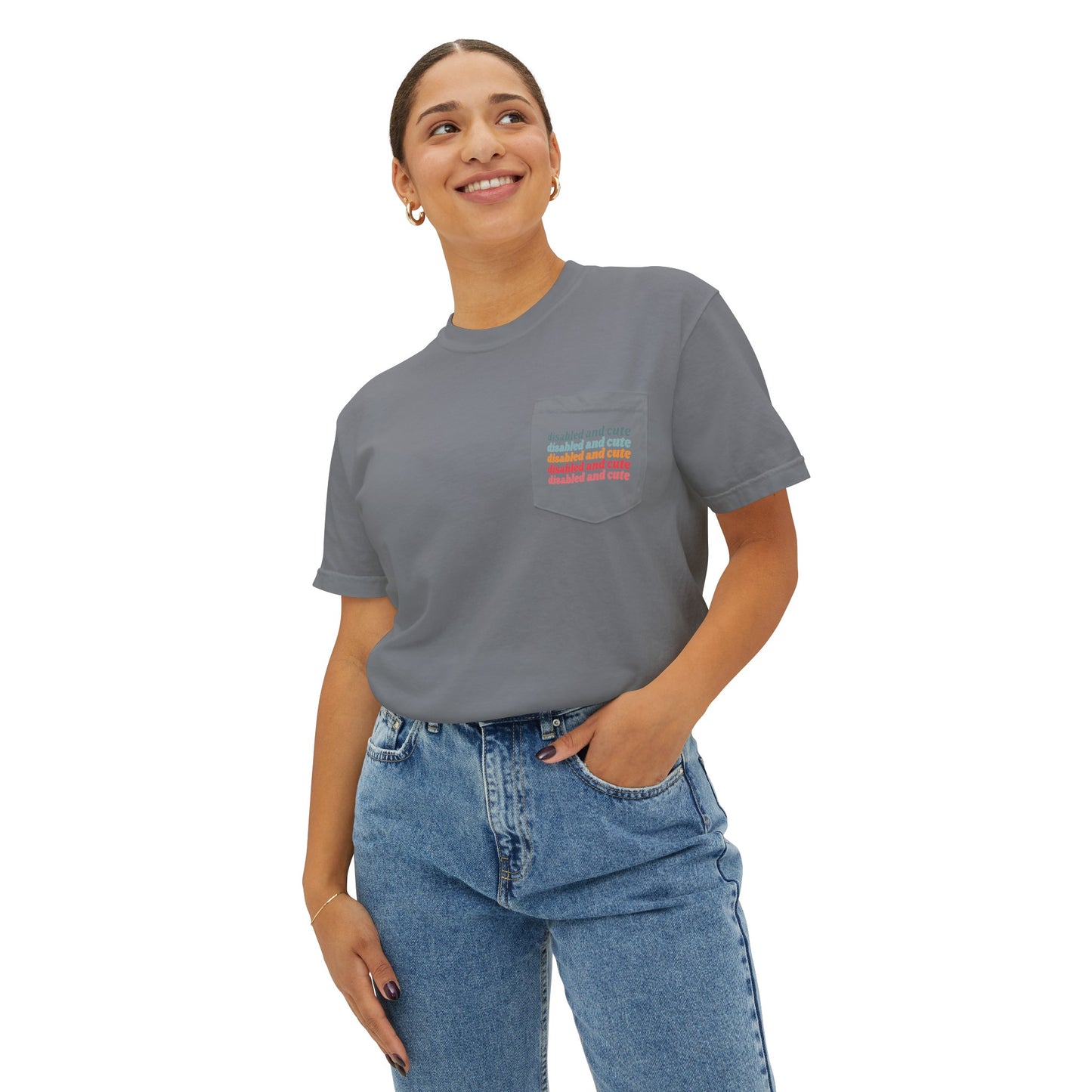 Disabled and Cute Unisex Garment-Dyed Pocket T-Shirt