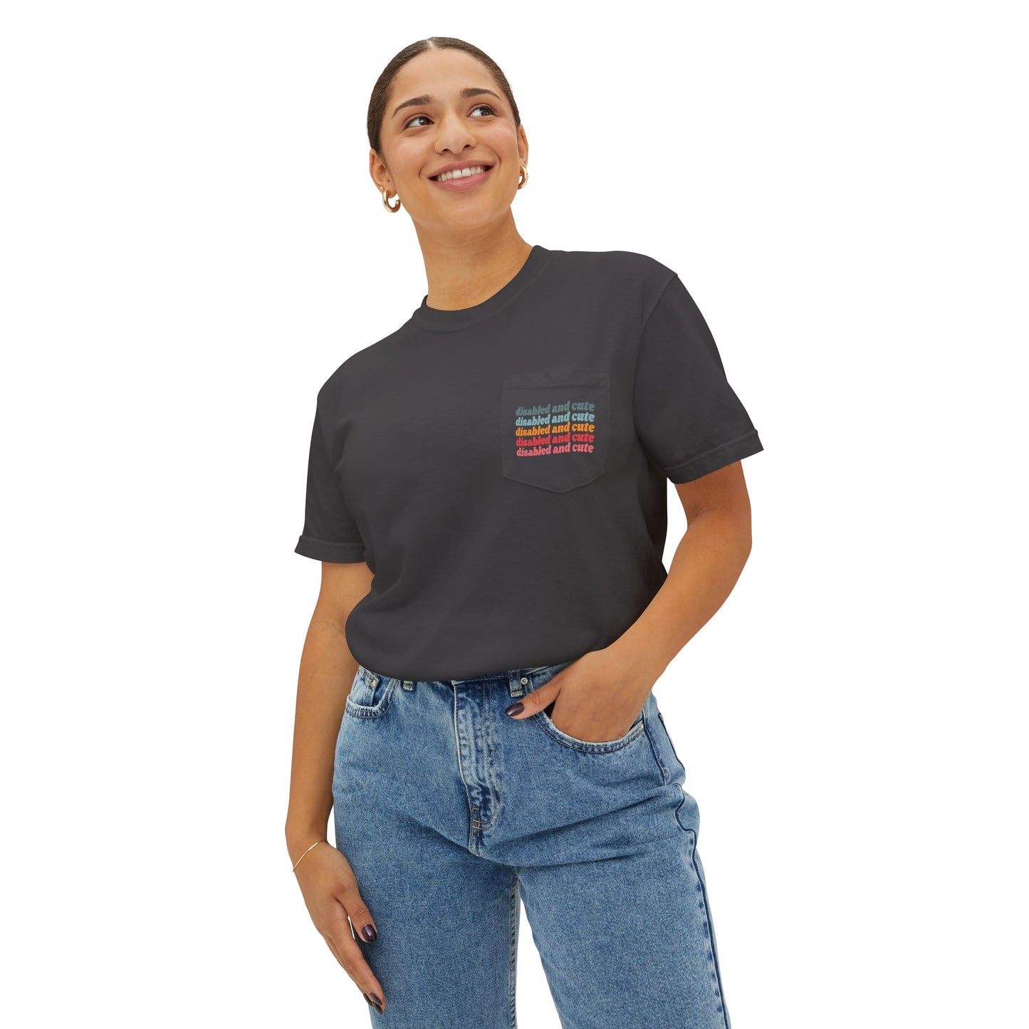 Disabled and Cute Unisex Garment-Dyed Pocket T-Shirt