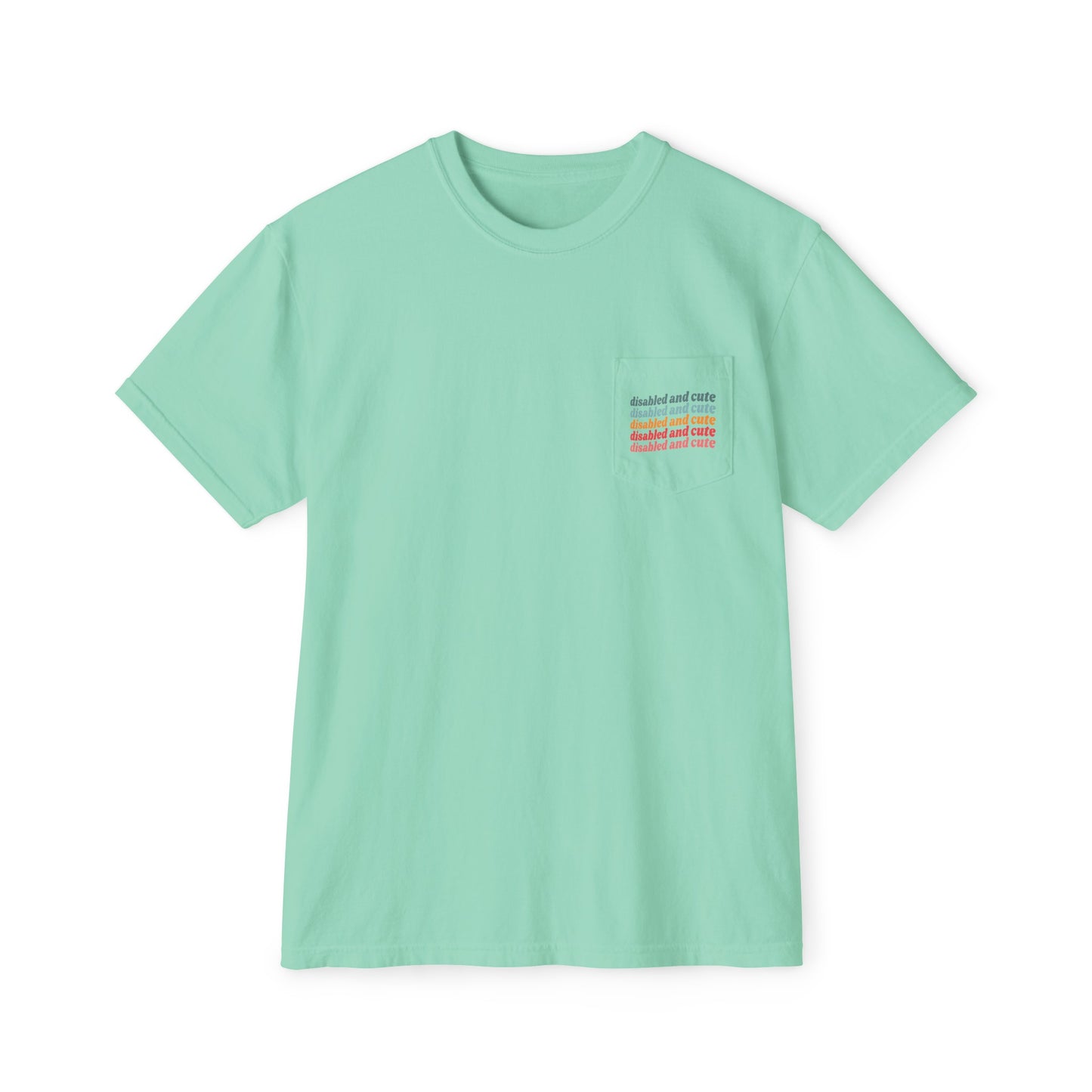 Disabled and Cute Unisex Garment-Dyed Pocket T-Shirt