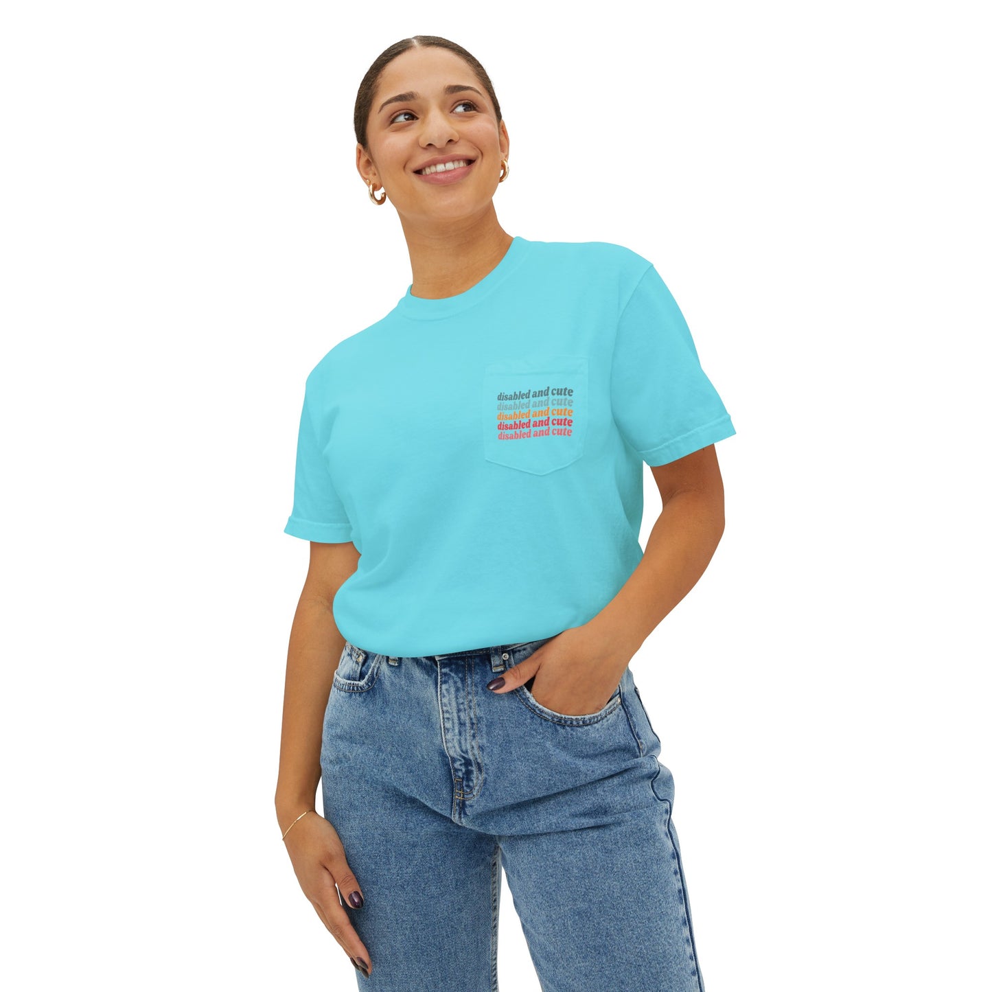 Disabled and Cute Unisex Garment-Dyed Pocket T-Shirt