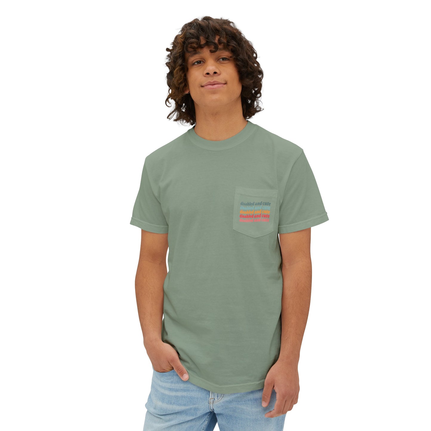 Disabled and Cute Unisex Garment-Dyed Pocket T-Shirt