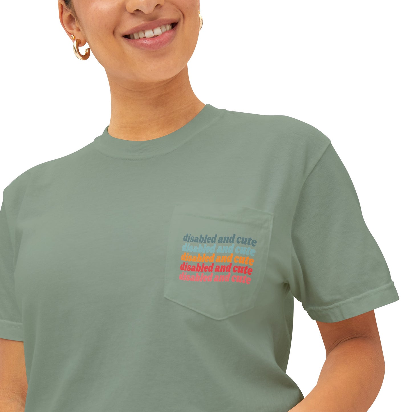 Disabled and Cute Unisex Garment-Dyed Pocket T-Shirt