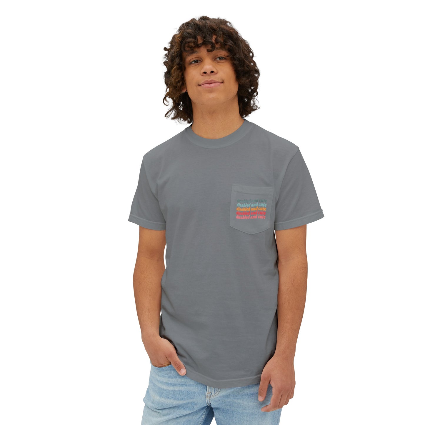 Disabled and Cute Unisex Garment-Dyed Pocket T-Shirt