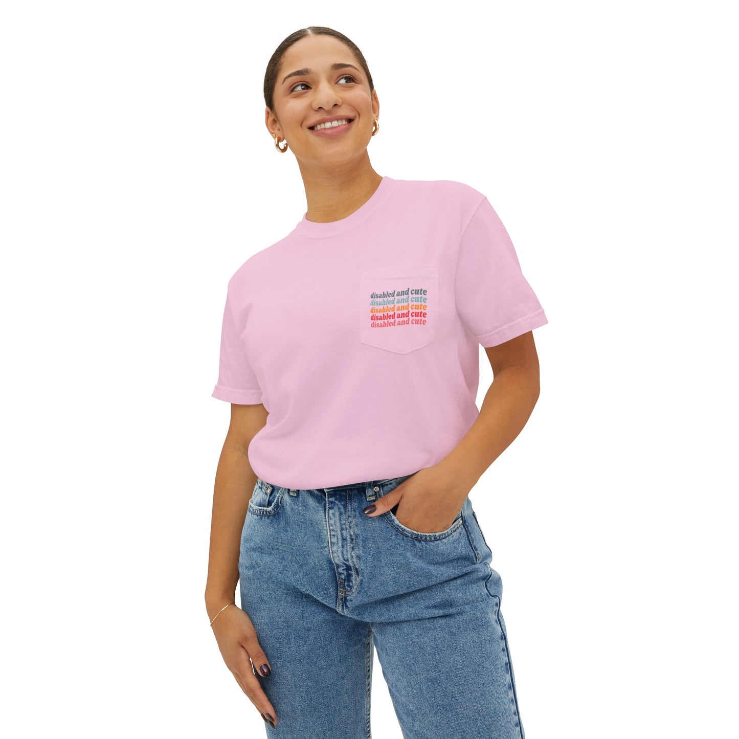 Disabled and Cute Unisex Garment-Dyed Pocket T-Shirt