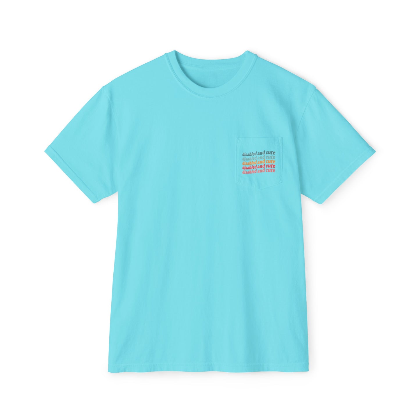 Disabled and Cute Unisex Garment-Dyed Pocket T-Shirt