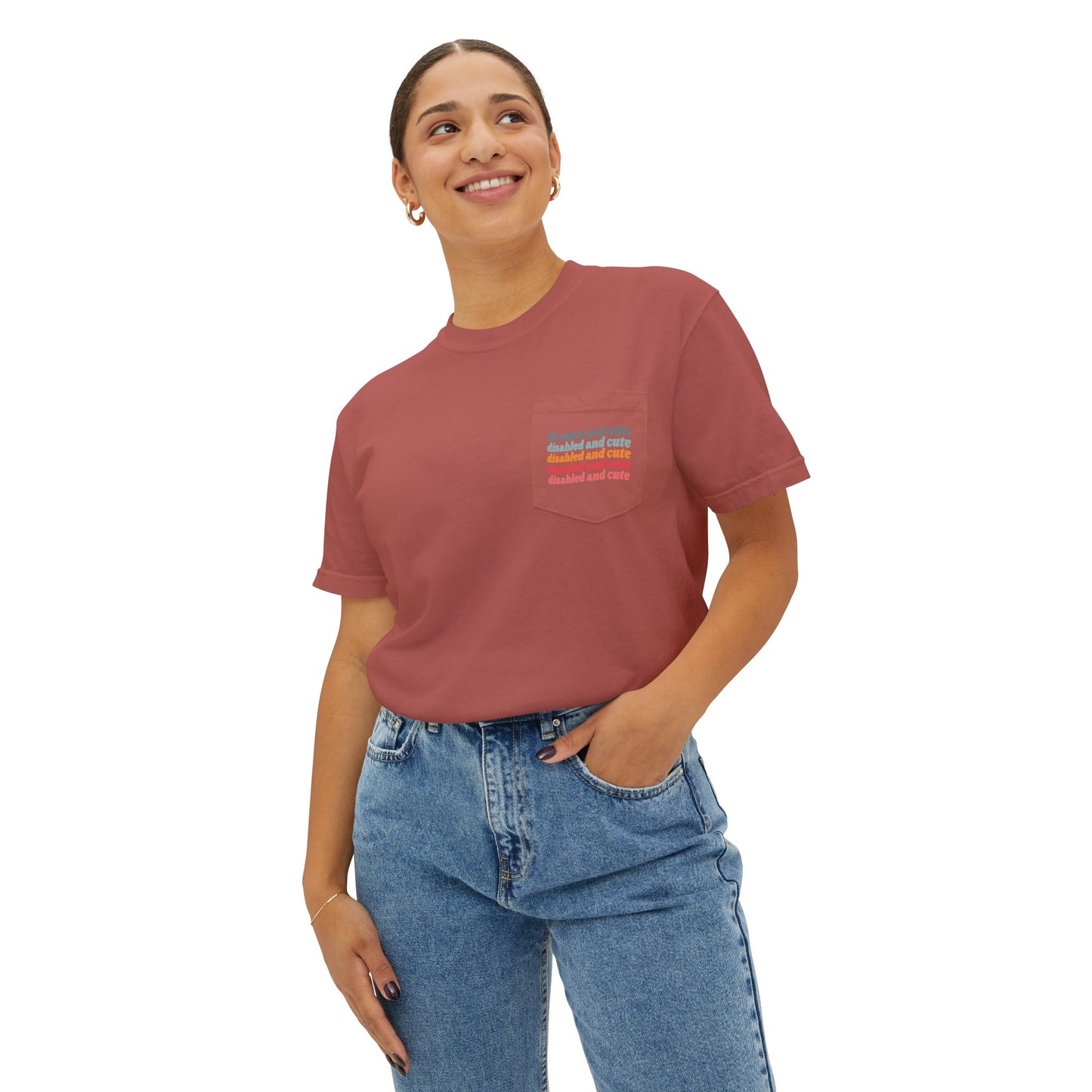 Disabled and Cute Unisex Garment-Dyed Pocket T-Shirt