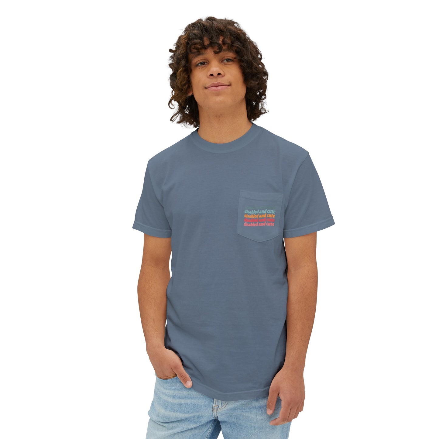 Disabled and Cute Unisex Garment-Dyed Pocket T-Shirt