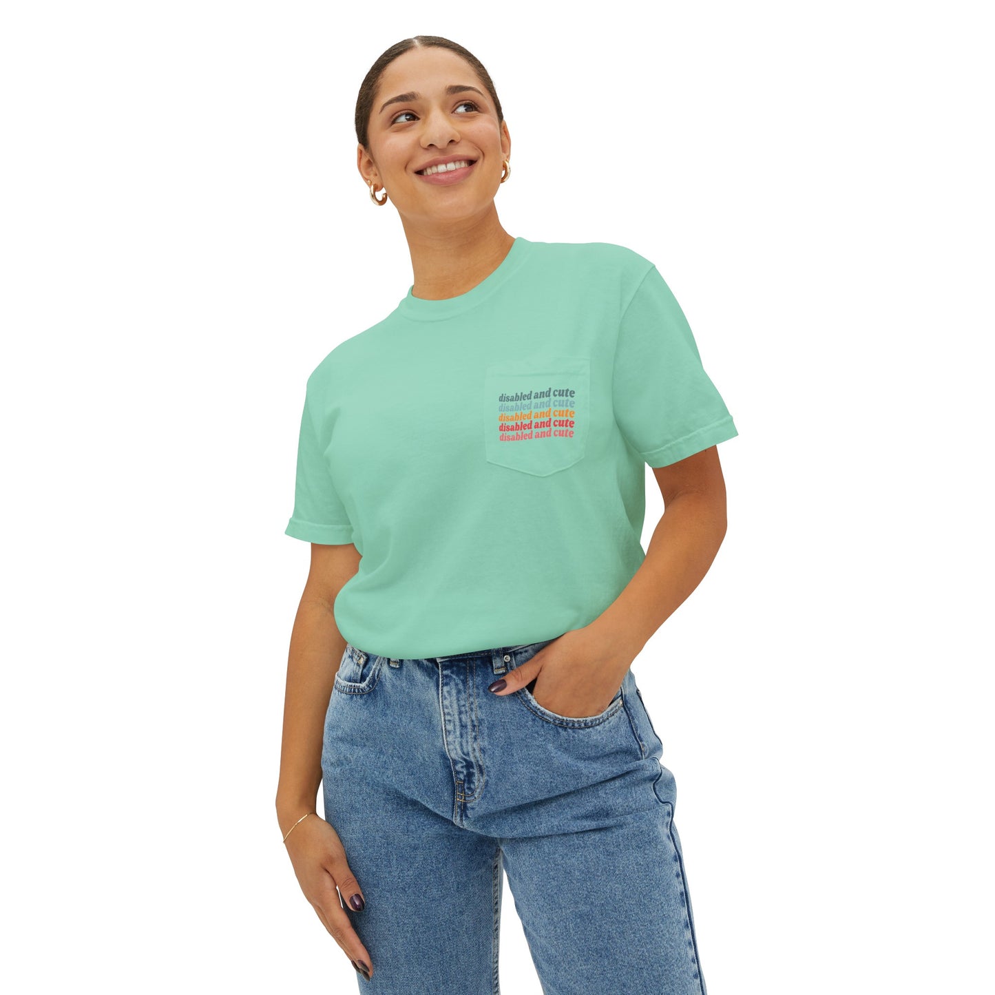 Disabled and Cute Unisex Garment-Dyed Pocket T-Shirt