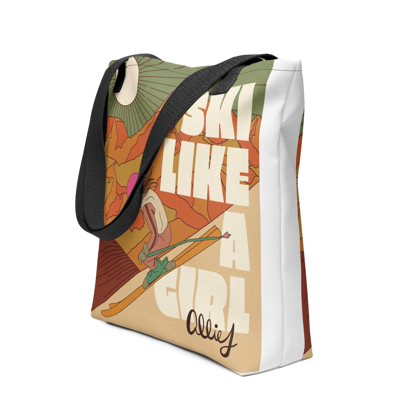 Retro Ski Like a Girl Tote bag