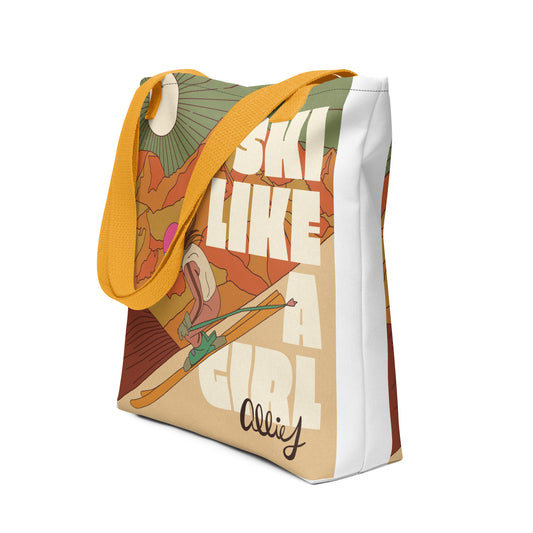 Retro Ski Like a Girl Tote bag