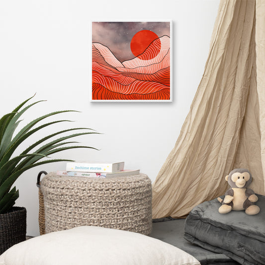 This is Your Mountain Tangerine Line Art Canvas