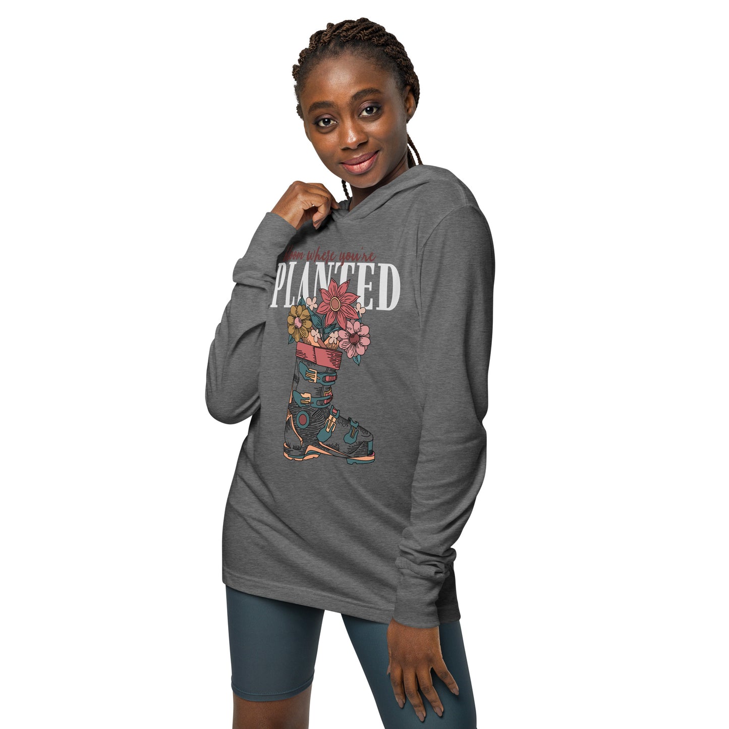 Bloom Where You’re Planted Bojo Hooded long-sleeve tee