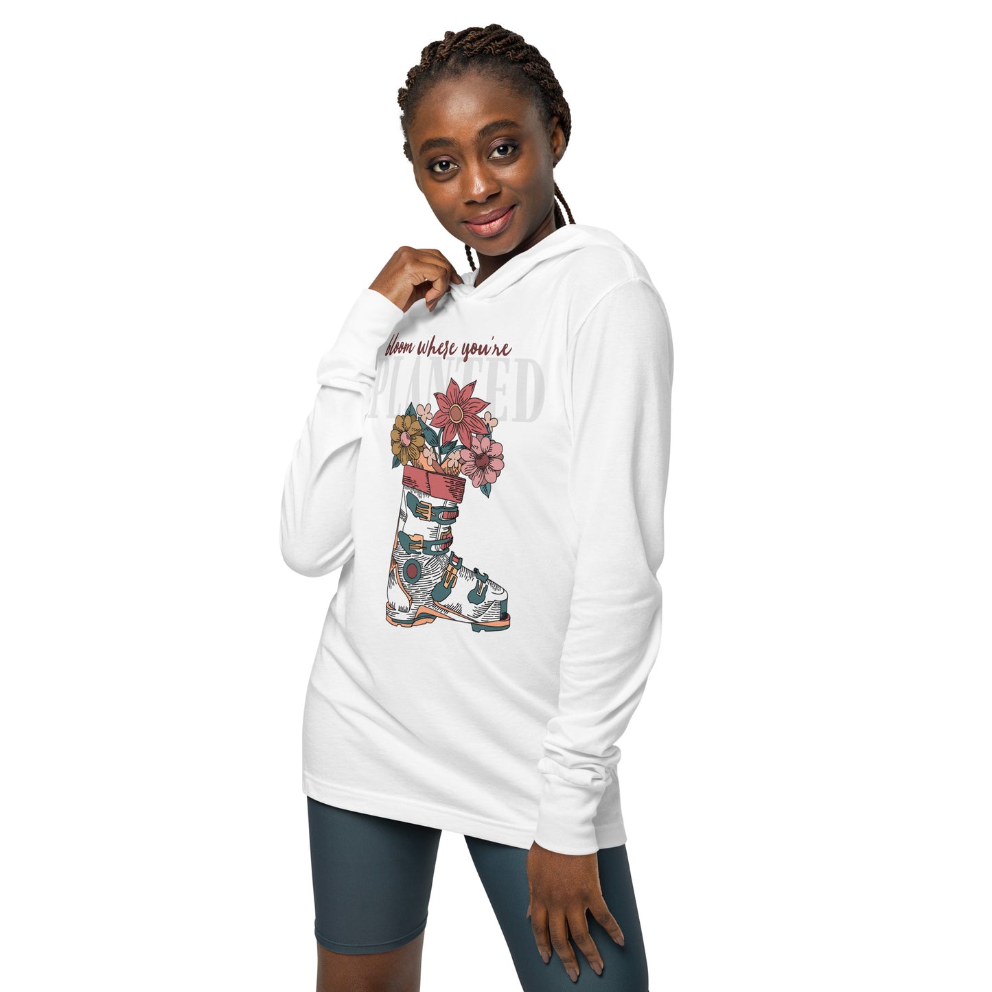 Bloom Where You’re Planted Bojo Hooded long-sleeve tee