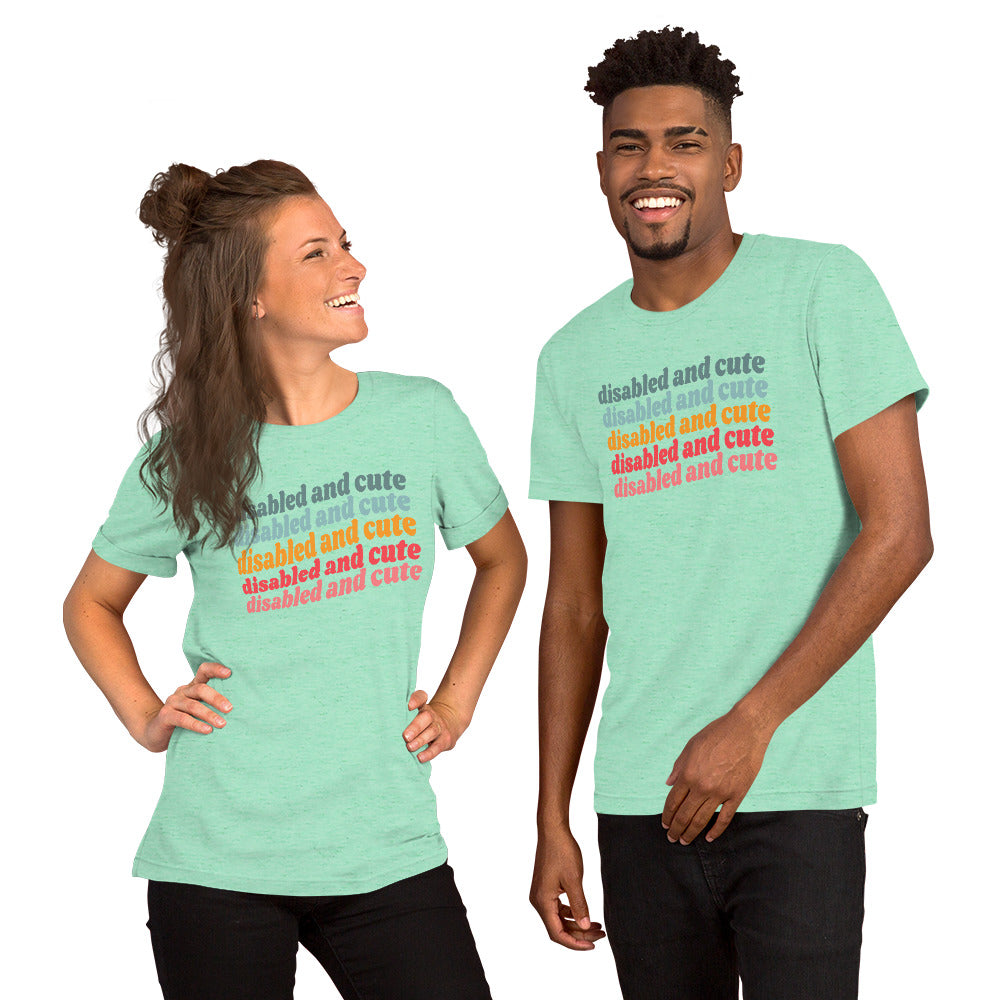 Disabled and Cute Multicolor Unisex t-shirt