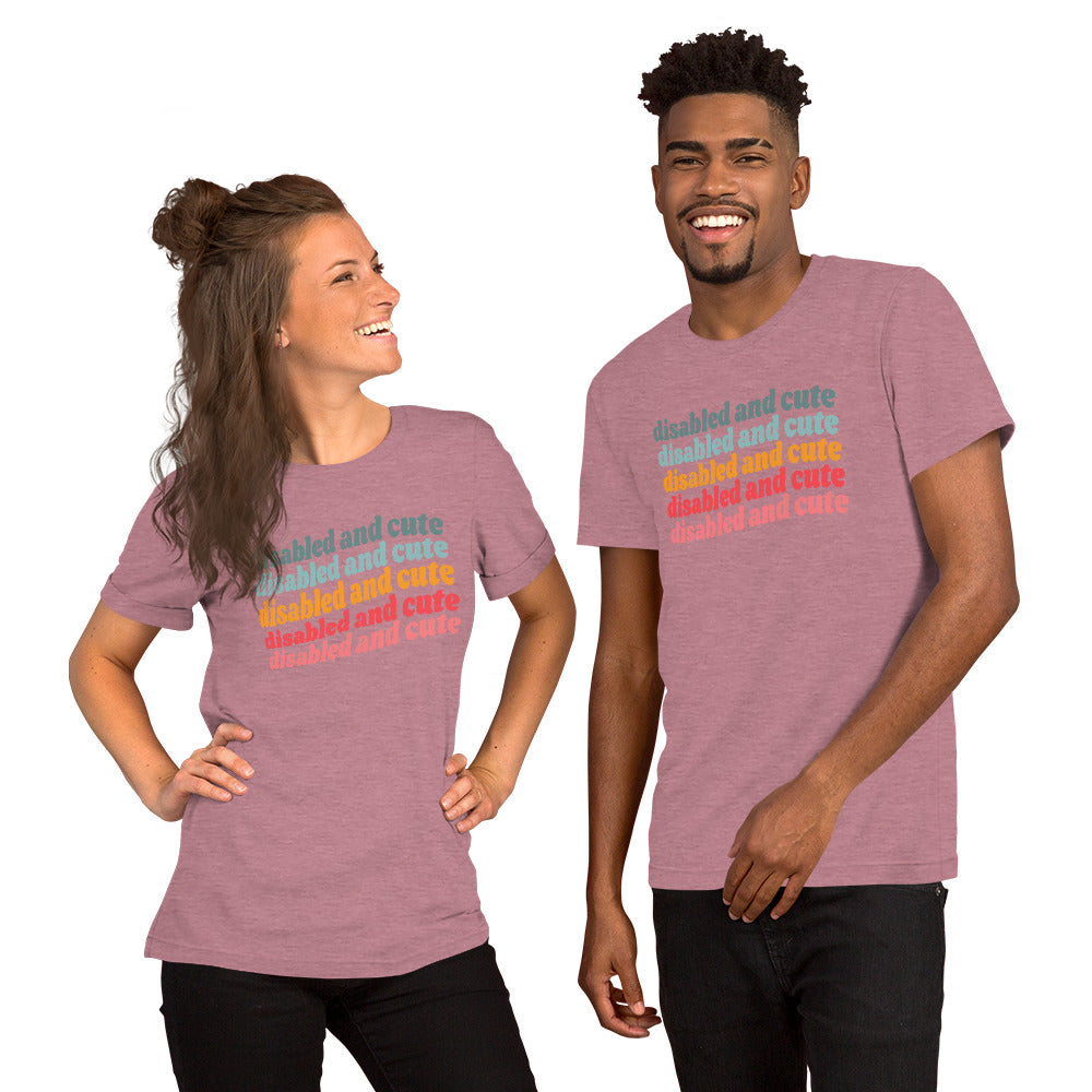 Disabled and Cute Multicolor Unisex t-shirt