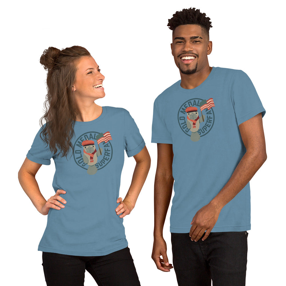 Gold Medal Superfan Blue Unisex t-shirt