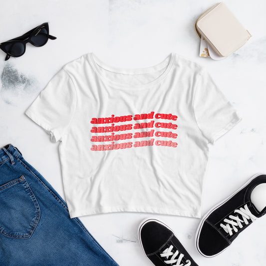 Anxious and Cute Women’s Crop Tee