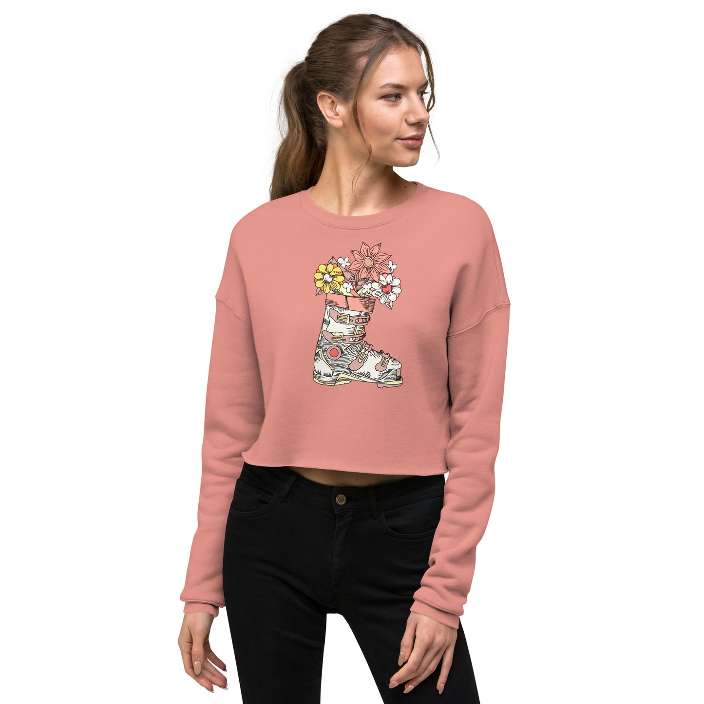 Boot and Blossoms Pastel Crop Sweatshirt