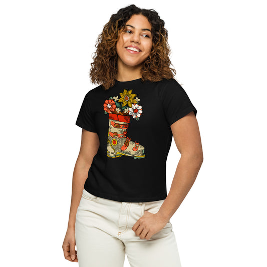 Bloom Where You’re Planted Retro Women’s high-waisted t-shirt