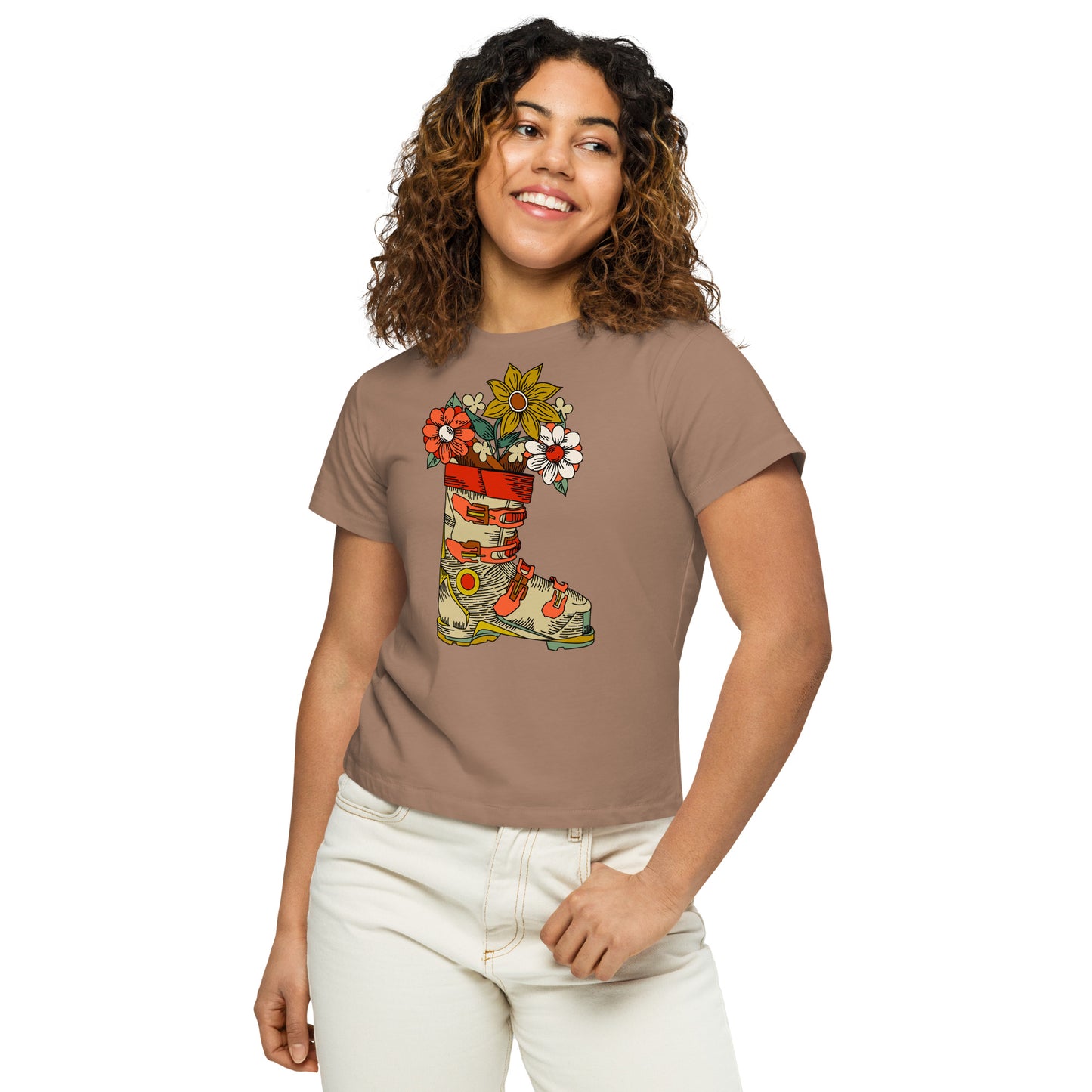 Bloom Where You’re Planted Retro Women’s high-waisted t-shirt