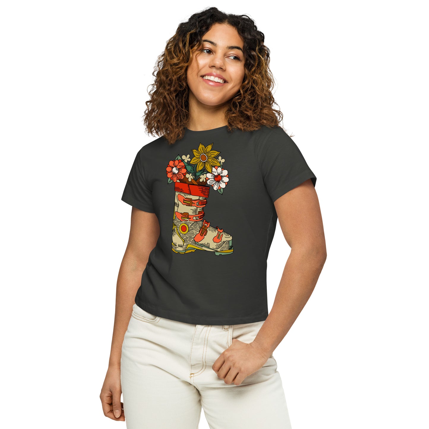 Bloom Where You’re Planted Retro Women’s high-waisted t-shirt