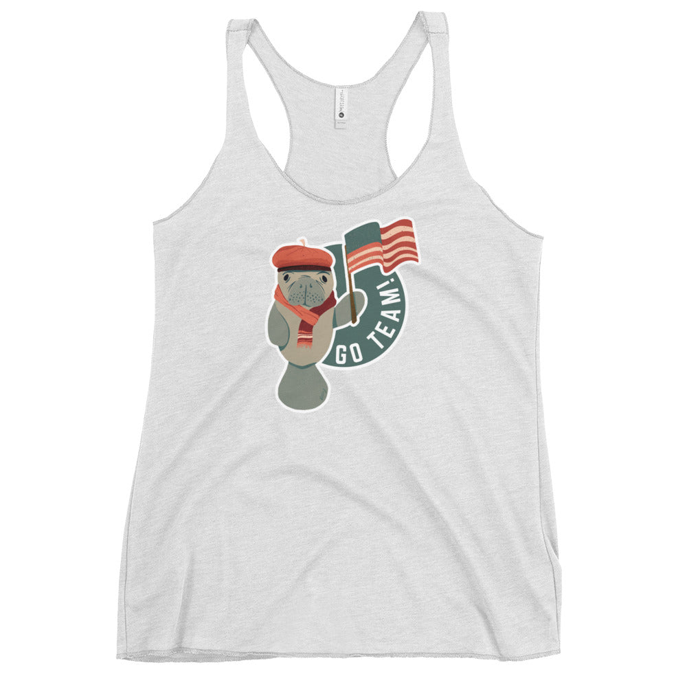 Manatee in Paris Women's Racerback Tank