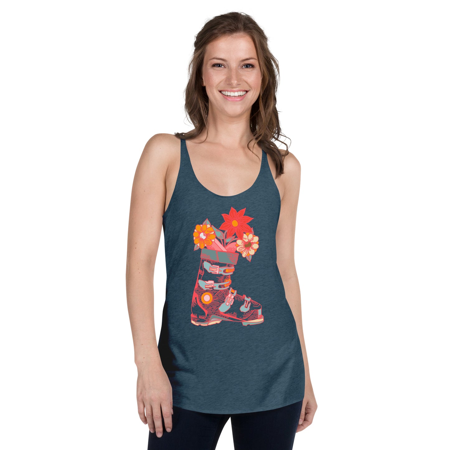 Boot and Blossom Pink Women's Racerback Tank