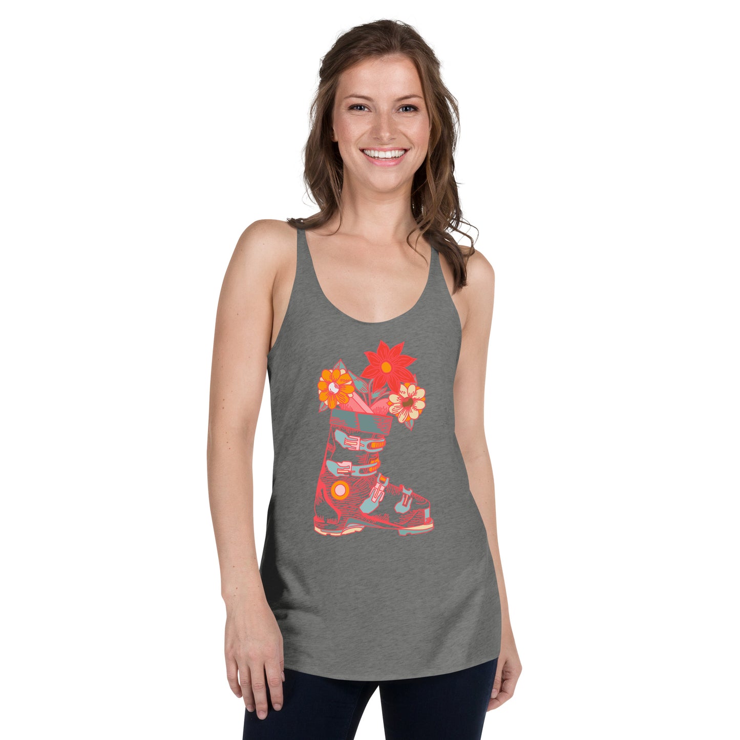 Boot and Blossom Pink Women's Racerback Tank