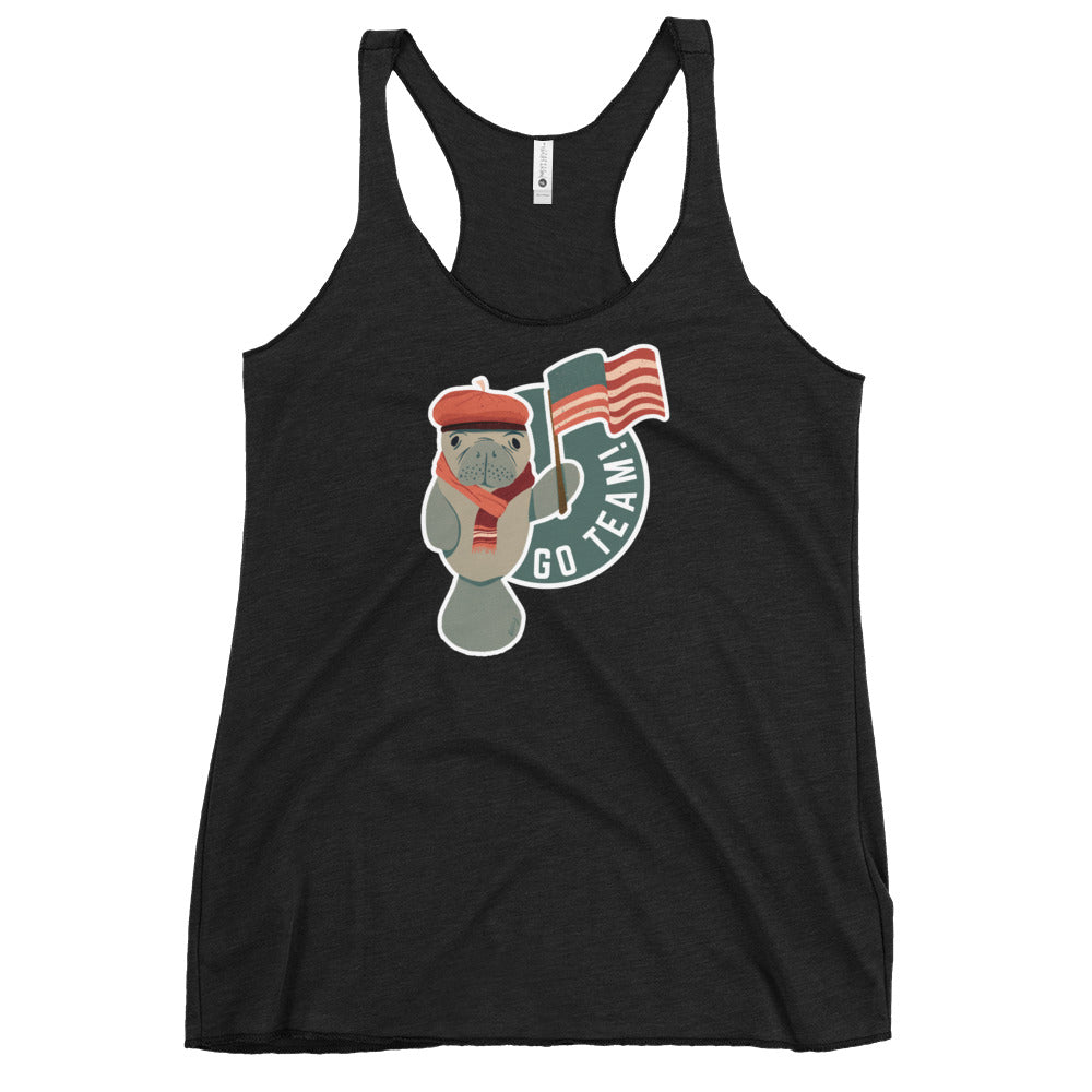 Manatee in Paris Women's Racerback Tank