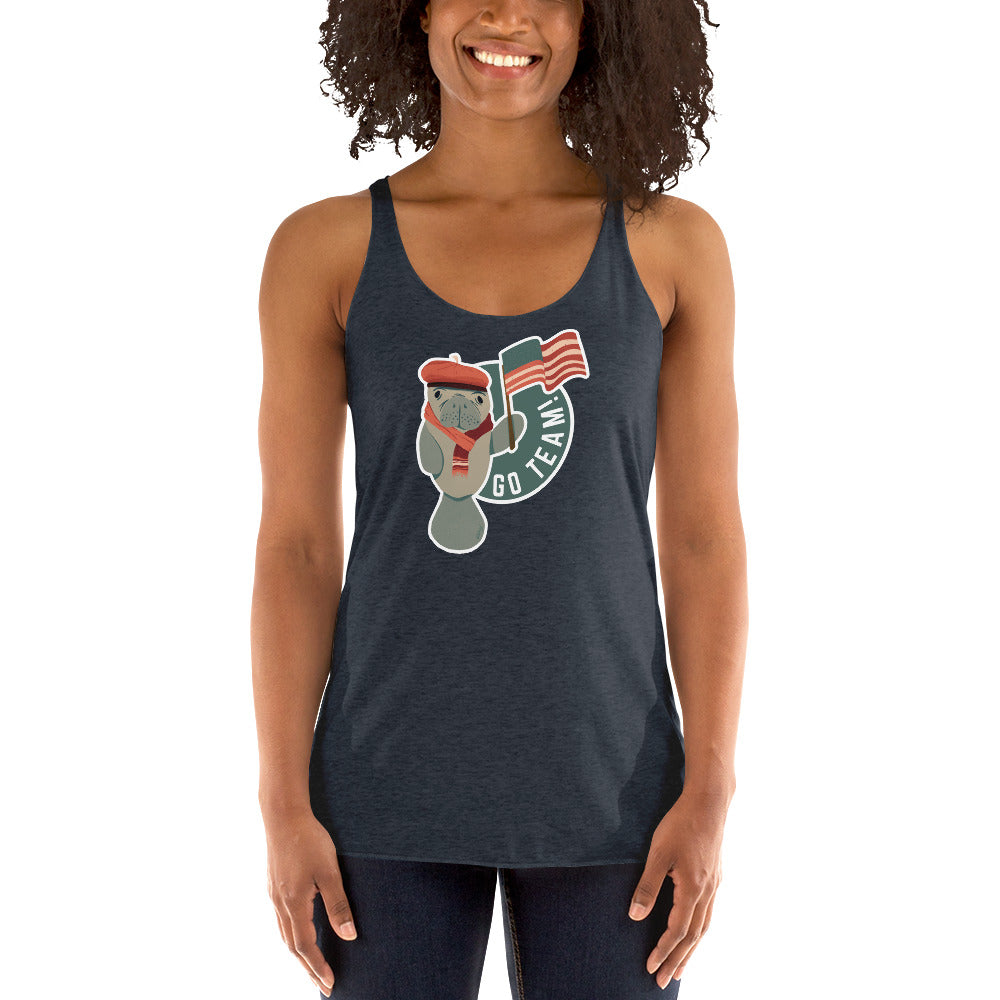 Manatee in Paris Women's Racerback Tank