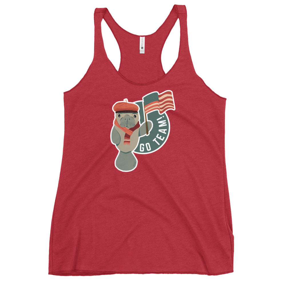 Manatee in Paris Women's Racerback Tank