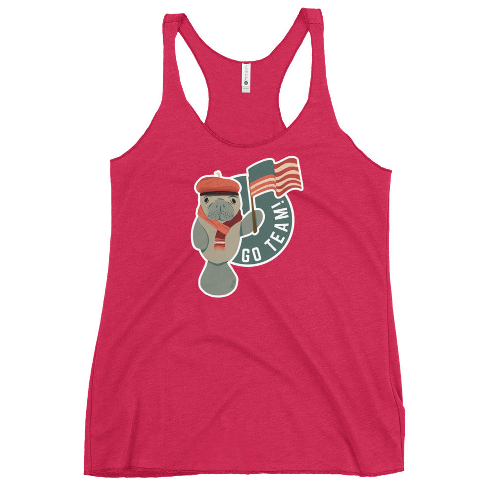 Manatee in Paris Women's Racerback Tank