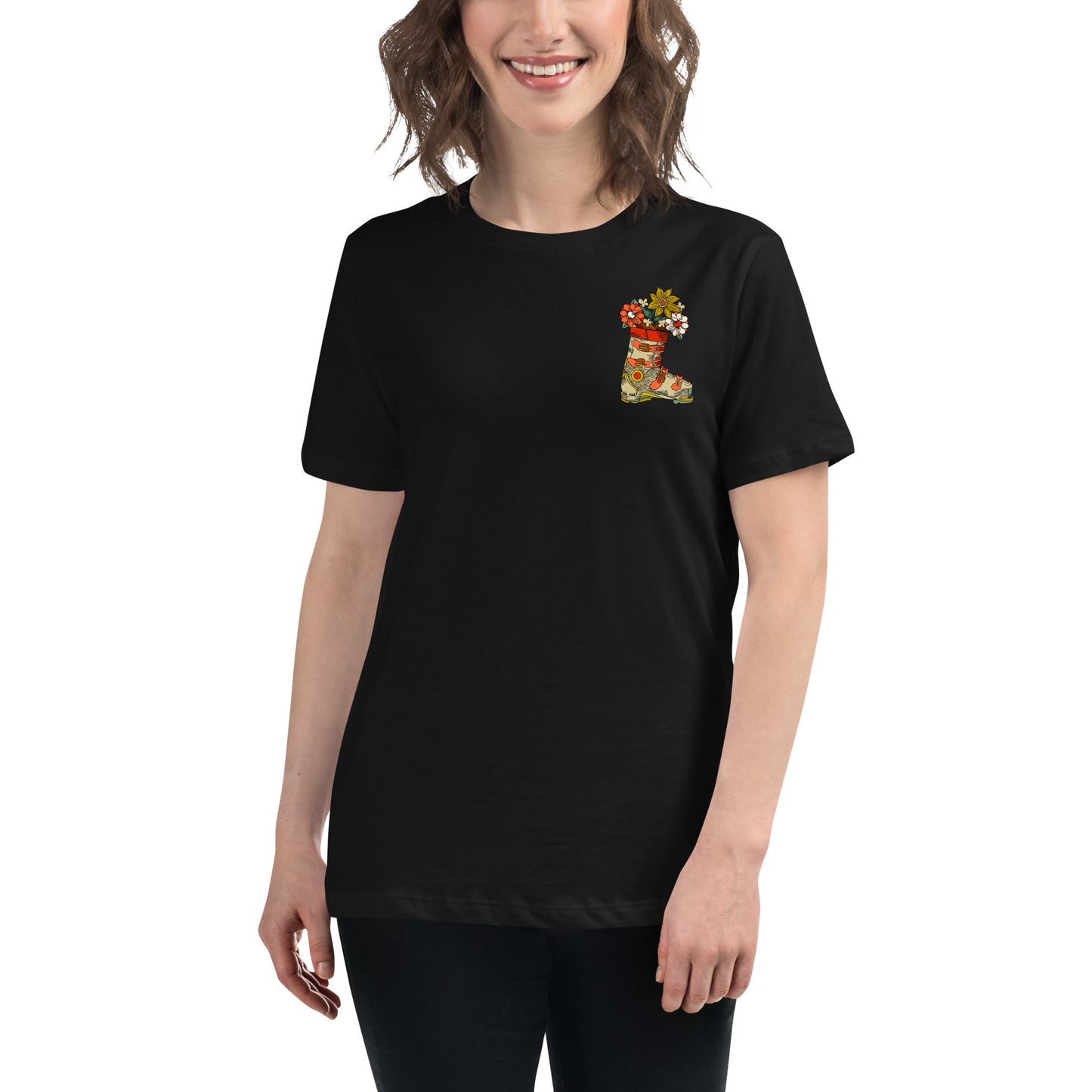 Boot and Blossom Retro Women's Relaxed T-Shirt