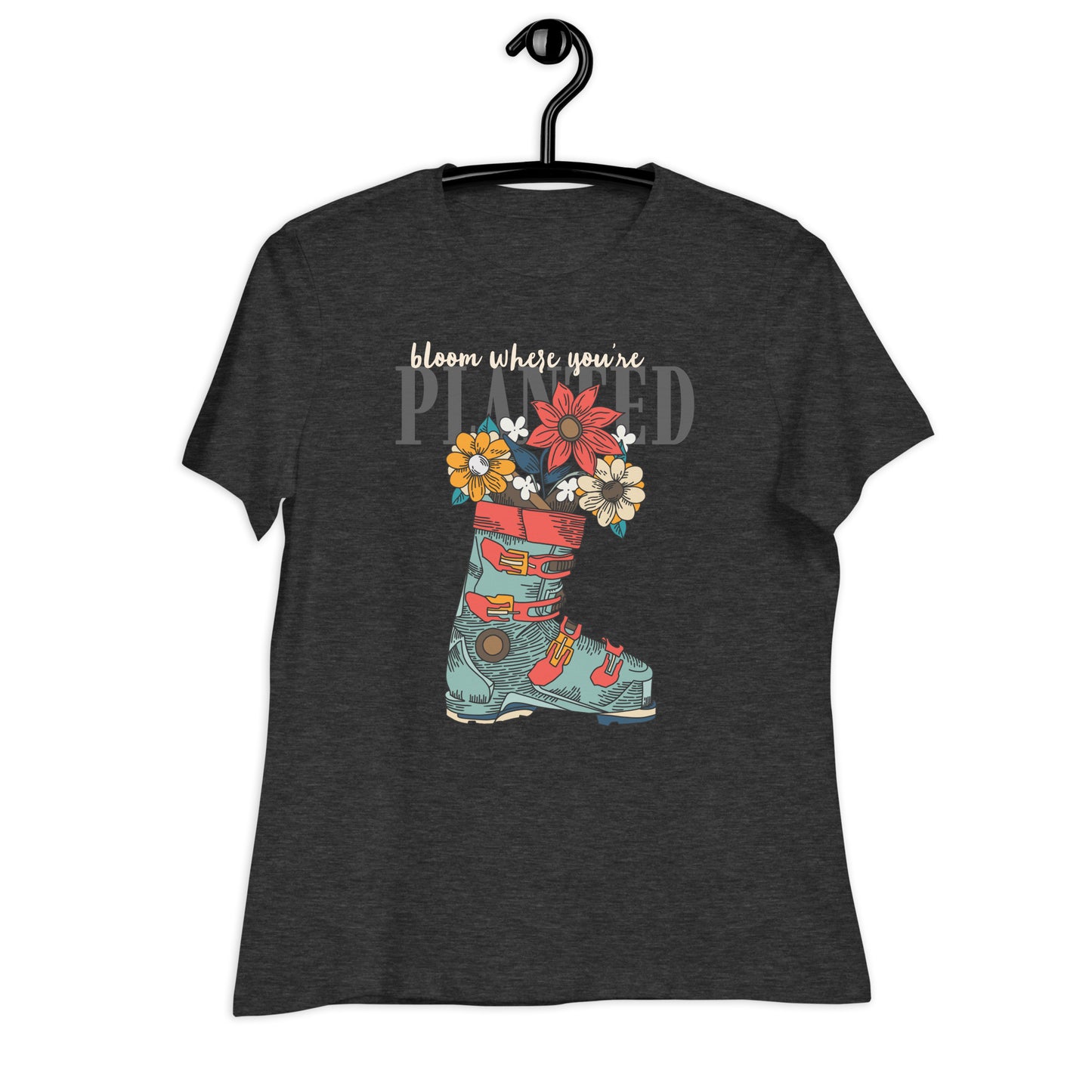 Bloom Where You’re Planted Teal Women's Relaxed T-Shirt