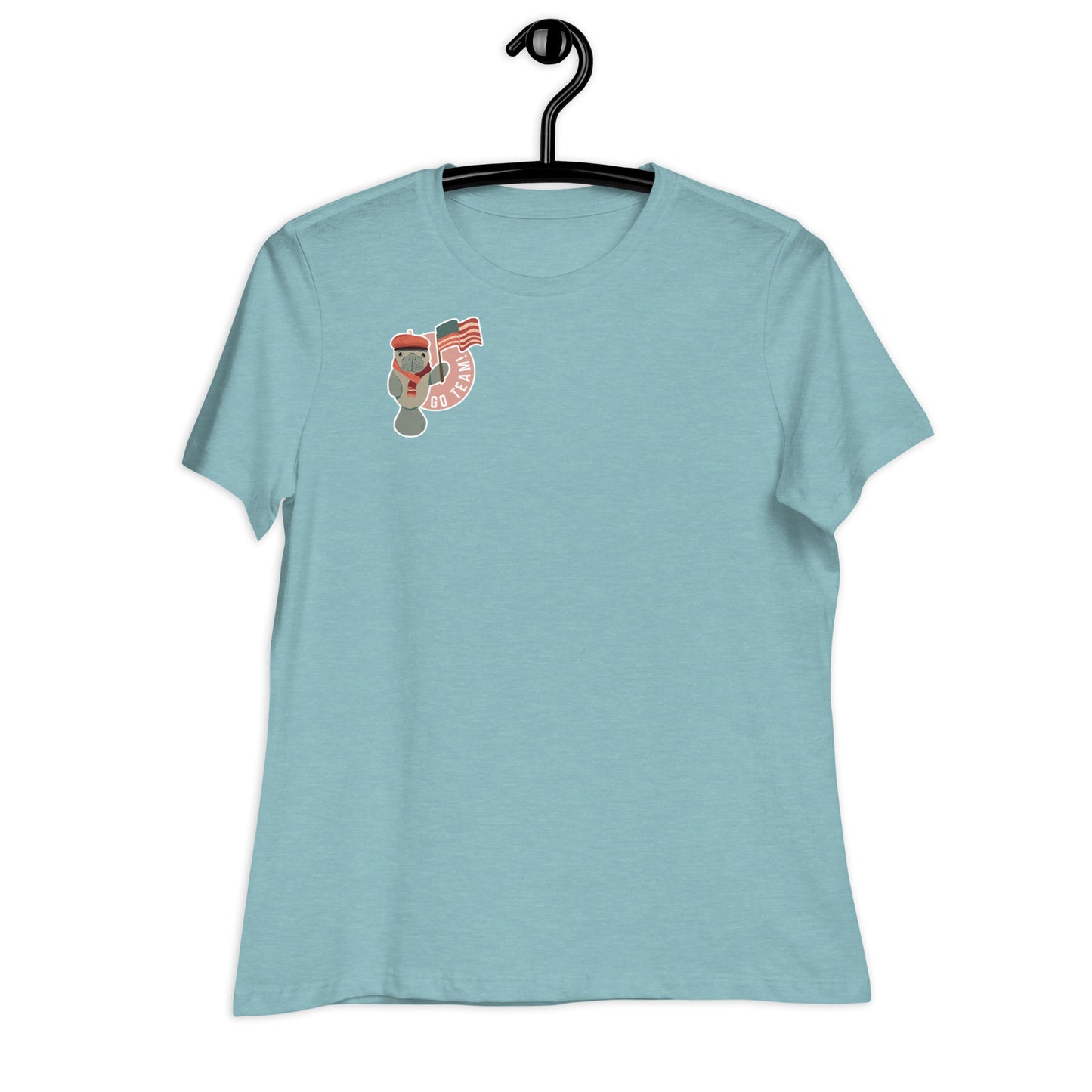 Mini Pink Go Team Manatee in Paris Women's Relaxed T-Shirt