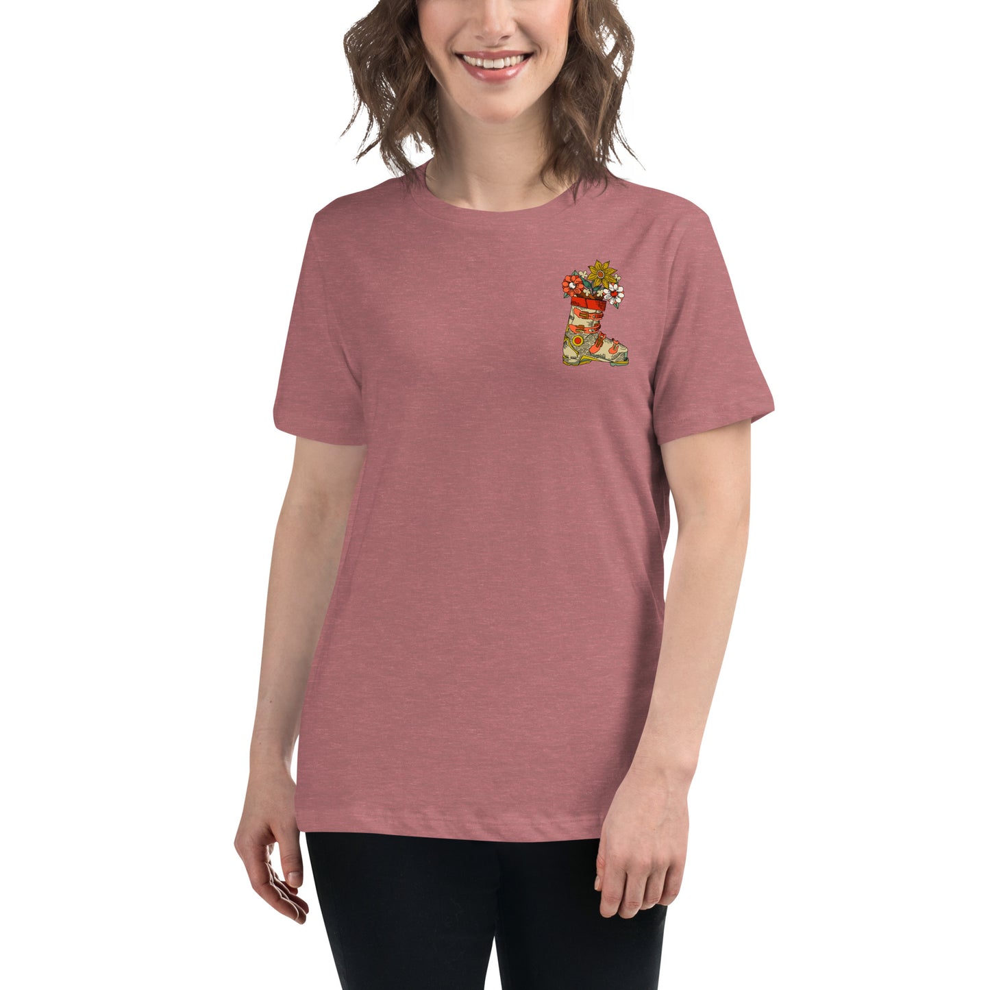 Boot and Blossom Retro Women's Relaxed T-Shirt