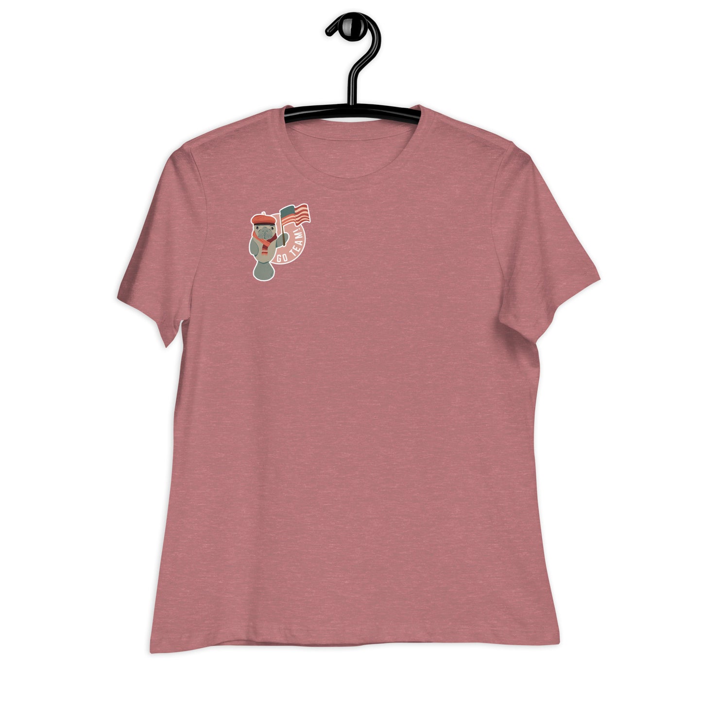 Mini Pink Go Team Manatee in Paris Women's Relaxed T-Shirt