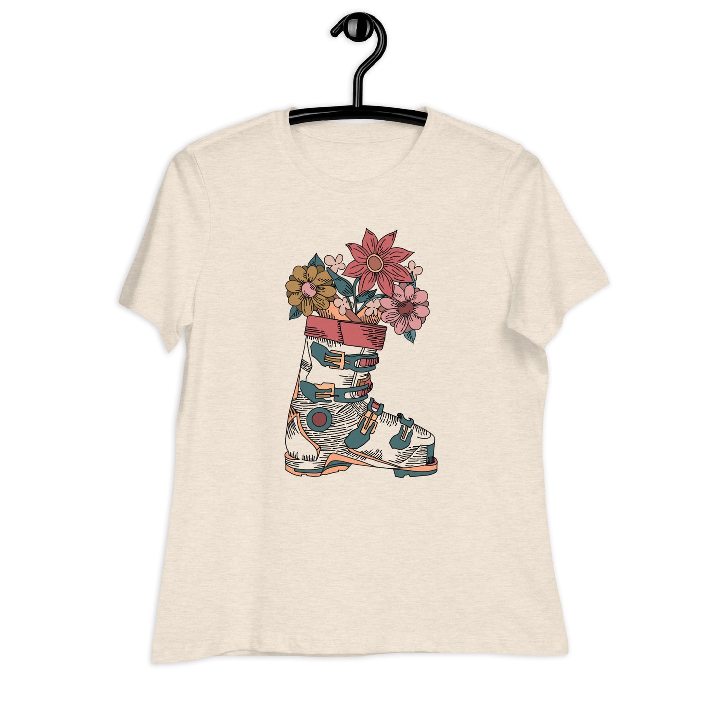 Boot and Blossom with Flowers Women's Bojo Relaxed T-Shirt